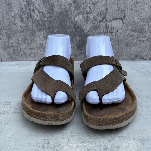 Biostep Sandals Brown Suede Thong Slip On Women's 9.5 - Picture 2 of 8